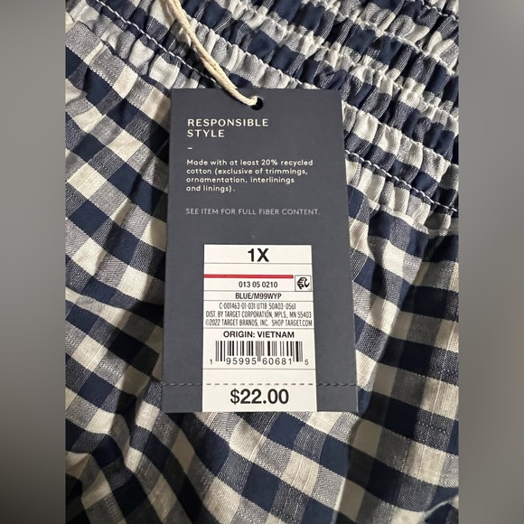 NWT Universal Thread Blue & White Checkered Skirt - Picture 3 of 11